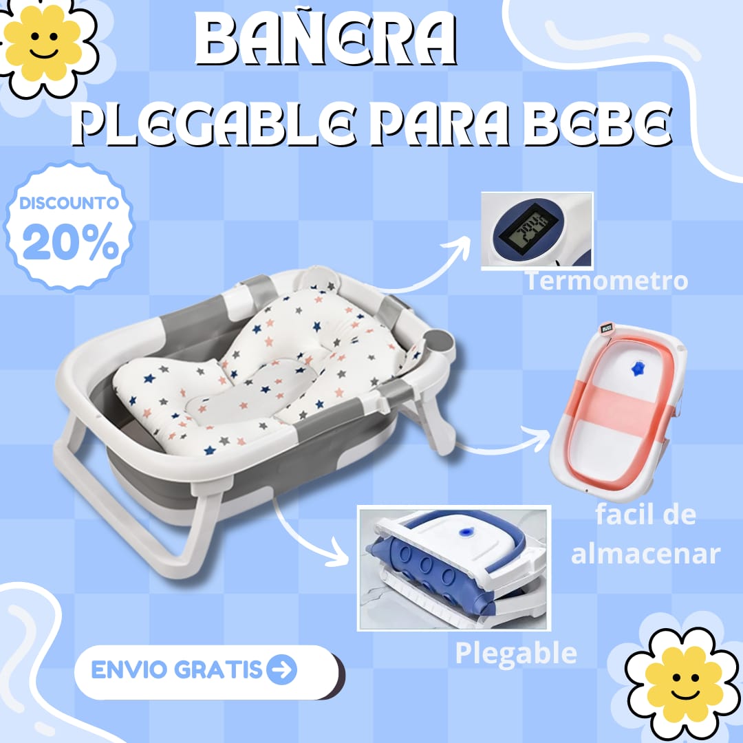 BAÑERA PLEGABLE PRO CON TERMOMETRO 2025